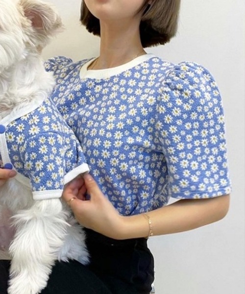 me+em select(ミームセレクト)の「マーガレットパフギャザースリーブトップス(Tシャツ/カットソー・レディース・ブルー/ブラック/ピンク/グリーン・FREE)」の9枚目の写真