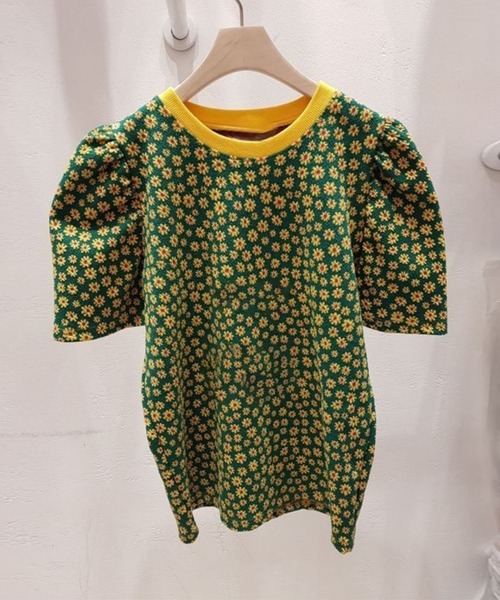 me+em select(ミームセレクト)の「マーガレットパフギャザースリーブトップス(Tシャツ/カットソー・レディース・ブルー/ブラック/ピンク/グリーン・FREE)」の8枚目の写真