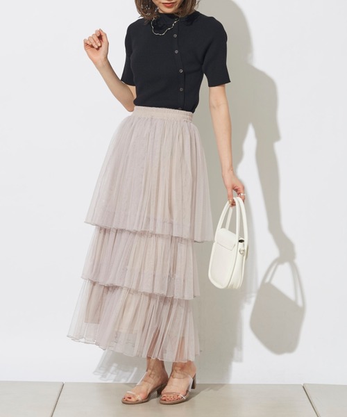 prose verse（プロズヴェール）の「アシメボタンリブハイネック半袖プルオーバー（ニット/セーター・レディース・グリーン系その他/グレイッシュベージュ/オフホワイト/ブラック・ﾌﾘ-）」の5枚目の写真