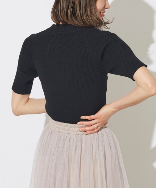 prose verse（プロズヴェール）の「アシメボタンリブハイネック半袖プルオーバー（ニット/セーター・レディース・グリーン系その他/グレイッシュベージュ/オフホワイト/ブラック・ﾌﾘ-）」の15枚目の写真