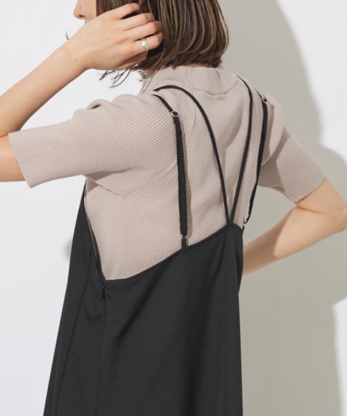 prose verse（プロズヴェール）の「アシメボタンリブハイネック半袖プルオーバー（ニット/セーター・レディース・グリーン系その他/グレイッシュベージュ/オフホワイト/ブラック・ﾌﾘ-）」の8枚目の写真