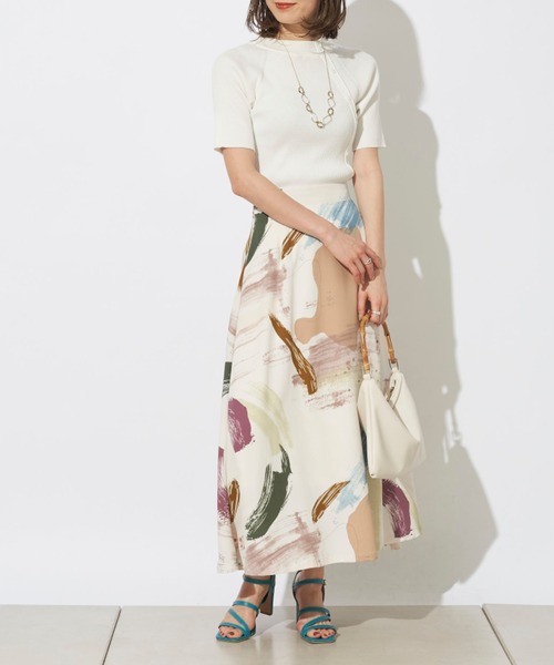 prose verse（プロズヴェール）の「アシメボタンリブハイネック半袖プルオーバー（ニット/セーター・レディース・グリーン系その他/グレイッシュベージュ/オフホワイト/ブラック・ﾌﾘ-）」の18枚目の写真