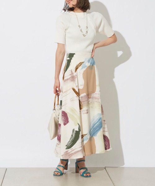 prose verse（プロズヴェール）の「アシメボタンリブハイネック半袖プルオーバー（ニット/セーター・レディース・グリーン系その他/グレイッシュベージュ/オフホワイト/ブラック・ﾌﾘ-）」の9枚目の写真