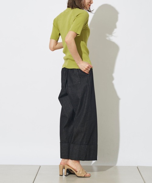 prose verse（プロズヴェール）の「アシメボタンリブハイネック半袖プルオーバー（ニット/セーター・レディース・グリーン系その他/グレイッシュベージュ/オフホワイト/ブラック・ﾌﾘ-）」の20枚目の写真