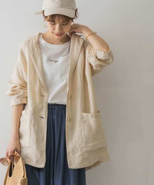 URBAN RESEARCH（アーバンリサーチ）の「『WEB限定』ロゴ刺繍フレンチスリーブTシャツ（Tシャツ/カットソー・レディース・ホワイト/チャコールグレー/モカ/ライトベージュ・FREE）」の6枚目の写真