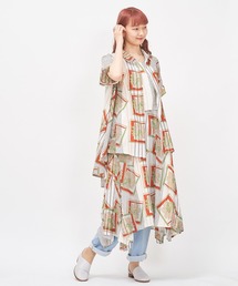 アズノゥアズ　ベスト付き３枚目参照　シャツワンピ　未使用 AS KNOW シャツワンピース 異素材合わせて7分袖シャツワンピース