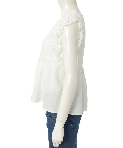 fifth（フィフス）の「レース袖ペプラムコットンブラウス（シャツ/ブラウス・レディース・ホワイト/ブラック/ブルー・MEDIUM）」の11枚目の写真