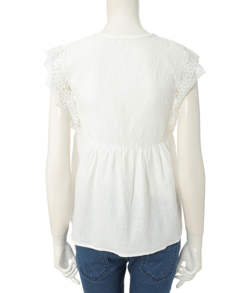 fifth（フィフス）の「レース袖ペプラムコットンブラウス（シャツ/ブラウス・レディース・ホワイト/ブラック/ブルー・MEDIUM）」の8枚目の写真