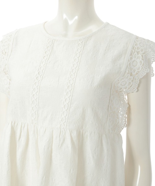 fifth（フィフス）の「レース袖ペプラムコットンブラウス（シャツ/ブラウス・レディース・ホワイト/ブラック/ブルー・MEDIUM）」の4枚目の写真