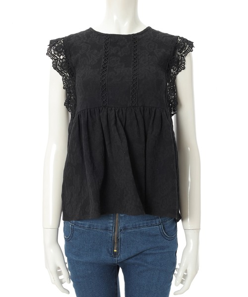fifth（フィフス）の「レース袖ペプラムコットンブラウス（シャツ/ブラウス・レディース・ホワイト/ブラック/ブルー・MEDIUM）」の7枚目の写真