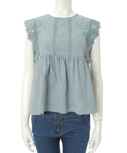 fifth（フィフス）の「レース袖ペプラムコットンブラウス（シャツ/ブラウス・レディース・ホワイト/ブラック/ブルー・MEDIUM）」の10枚目の写真