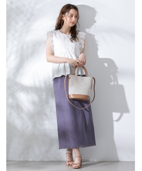 fifth（フィフス）の「レース袖ペプラムコットンブラウス（シャツ/ブラウス・レディース・ホワイト/ブラック/ブルー・MEDIUM）」の20枚目の写真