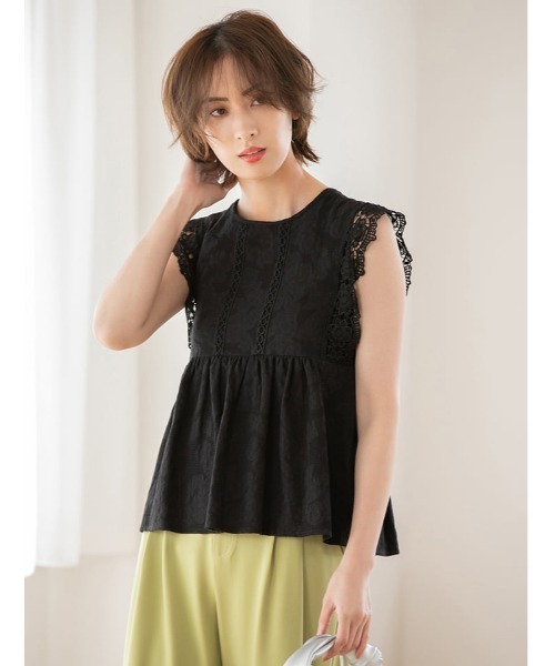 fifth（フィフス）の「レース袖ペプラムコットンブラウス（シャツ/ブラウス・レディース・ホワイト/ブラック/ブルー・MEDIUM）」の22枚目の写真