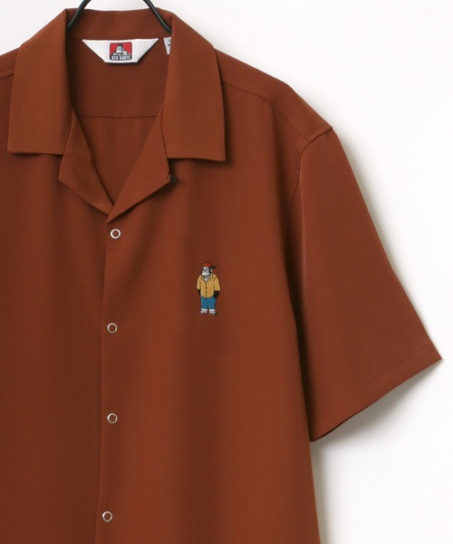 BEN DAVIS(ベンデイビス)の「BEN DAVIS/ベンデイビス ビッグシルエット ワンポイント ミニゴリラ刺繍 オープンカラーシャツ(シャツ/ブラウス・メンズ・ベージュ/オレンジ/ライトグリーン/エメラルド・M/L)」の4枚目の写真