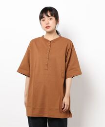 ehka sopo | ヘンリーネック前後着Tシャツ(Tシャツ/カットソー)