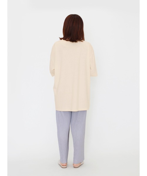 ehka sopo（エヘカソポ）の「ヘンリーネック前後着Tシャツ（Tシャツ/カットソー・レディース・キナリ/グリーン/ブラウン・ﾌﾘ-）」の11枚目の写真