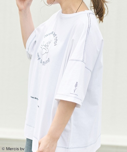 Miffy（ ミッフィー）の「【WEB限定】MIFFY ミッフィープリント×刺繍Tシャツ（Tシャツ/カットソー・レディース・ホワイト/ブラック・FREE）」の6枚目の写真