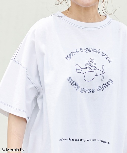 Miffy（ ミッフィー）の「【WEB限定】MIFFY ミッフィープリント×刺繍Tシャツ（Tシャツ/カットソー・レディース・ホワイト/ブラック・FREE）」の5枚目の写真