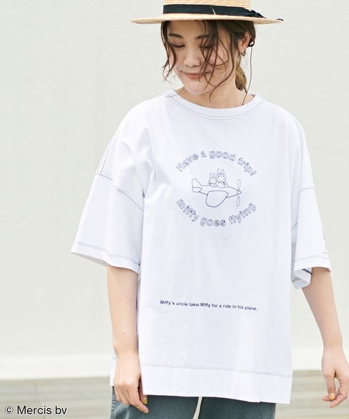 Miffy（ ミッフィー）の「【WEB限定】MIFFY ミッフィープリント×刺繍Tシャツ（Tシャツ/カットソー・レディース・ホワイト/ブラック・FREE）」の8枚目の写真