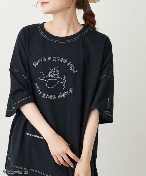 Miffy（ ミッフィー）の「【WEB限定】MIFFY ミッフィープリント×刺繍Tシャツ（Tシャツ/カットソー・レディース・ホワイト/ブラック・FREE）」の15枚目の写真