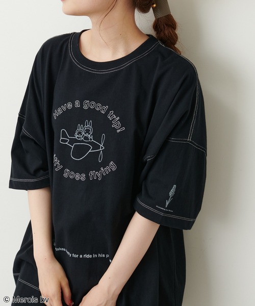 Miffy（ ミッフィー）の「【WEB限定】MIFFY ミッフィープリント×刺繍Tシャツ（Tシャツ/カットソー・レディース・ホワイト/ブラック・FREE）」の14枚目の写真