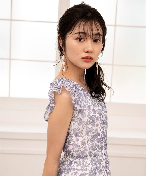 WILLSELECTION（ウィルセレクション）の「オリジナルペイズリータックフリルブラウス（シャツ/ブラウス・レディース・ミント/ラベンダー・MEDIUM）」の4枚目の写真