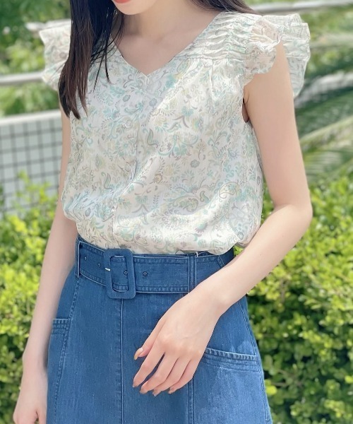 WILLSELECTION（ウィルセレクション）の「オリジナルペイズリータックフリルブラウス（シャツ/ブラウス・レディース・ミント/ラベンダー・MEDIUM）」の21枚目の写真