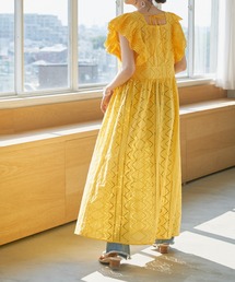 DISCOAT | 生地レースフリルノースリーブワンピース(ワンピース)