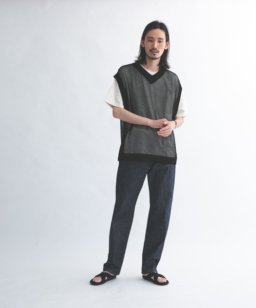 URBAN RESEARCH(アーバンリサーチ)の「URBAN RESEARCH iD メッシュVネックニットベスト(ベスト・メンズ・ブルー系その他/イエロー/ブラック・FREE)」の9枚目の写真