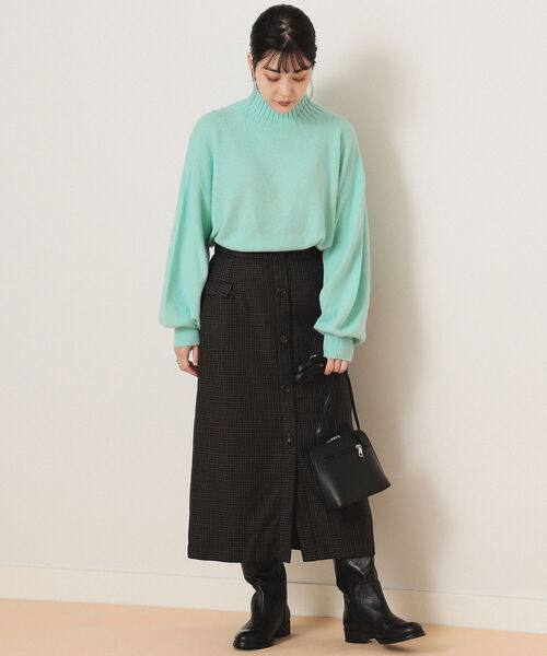 Ray BEAMS(レイビームス)の「Ray BEAMS / バルーン スリーブ タートルネック ニット(ニット/セーター・レディース・オフホワイト/グリーン系その他2/パープル系その他2・ONE SIZE)」の22枚目の写真