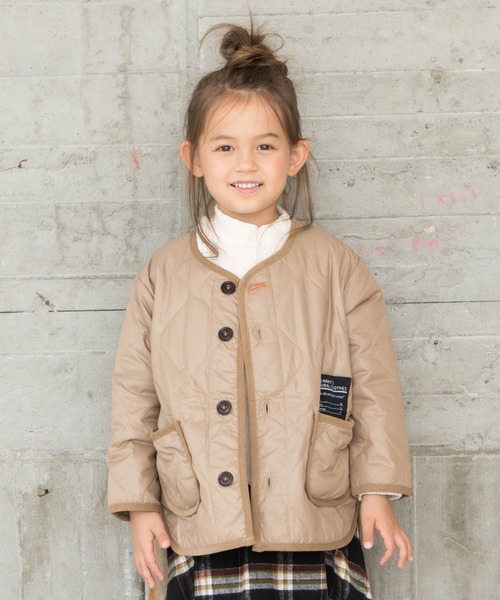 RAGMART（ラグマート）の「ナイロンキルトジャケット（ナイロンジャケット・キッズ・ブラック/ベージュ・95cm/90cm/80ｃｍ）」の2枚目の写真