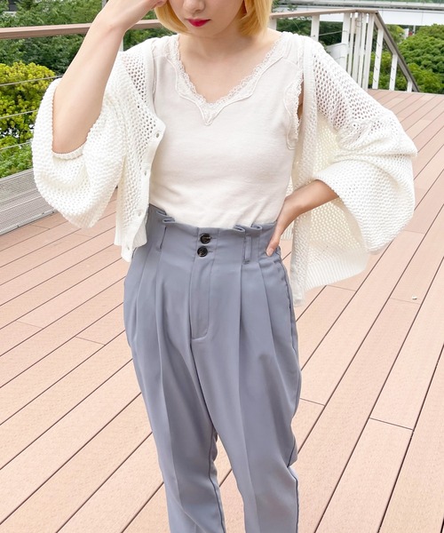 apres jour（アプレジュール）の「ショートメッシュカーデ【ZOZOTOWN限定アイテム】（カーディガン/ボレロ・レディース・オフホワイト/ミント/ベージュ/ピンクベージュ・フリー/X-LARGE）」の8枚目の写真