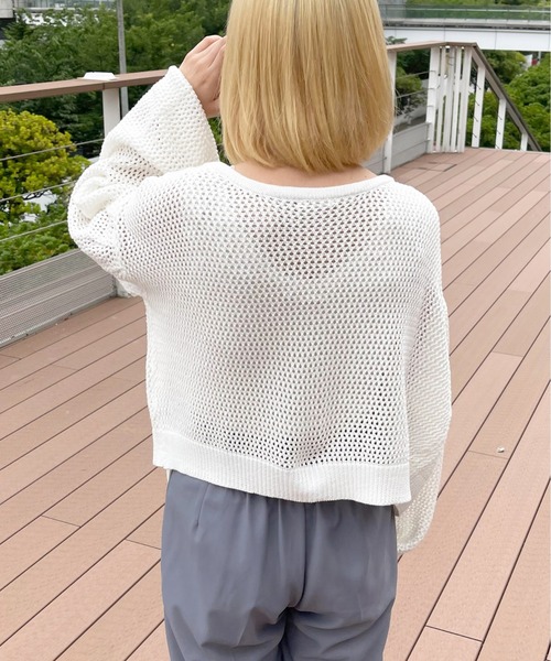 apres jour（アプレジュール）の「ショートメッシュカーデ【ZOZOTOWN限定アイテム】（カーディガン/ボレロ・レディース・オフホワイト/ミント/ベージュ/ピンクベージュ・フリー/X-LARGE）」の10枚目の写真