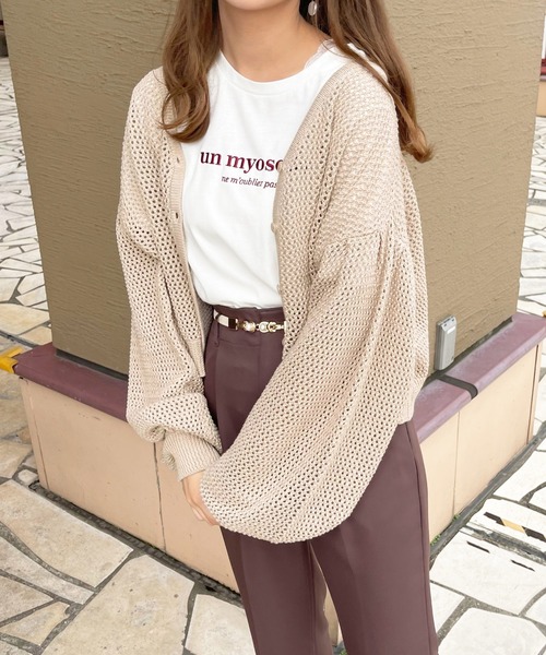 apres jour（アプレジュール）の「ショートメッシュカーデ【ZOZOTOWN限定アイテム】（カーディガン/ボレロ・レディース・オフホワイト/ミント/ベージュ/ピンクベージュ・フリー/X-LARGE）」の17枚目の写真