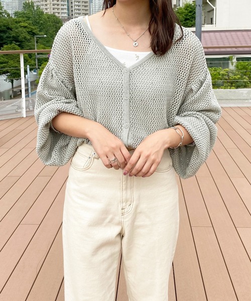 apres jour（アプレジュール）の「ショートメッシュカーデ【ZOZOTOWN限定アイテム】（カーディガン/ボレロ・レディース・オフホワイト/ミント/ベージュ/ピンクベージュ・フリー/X-LARGE）」の22枚目の写真