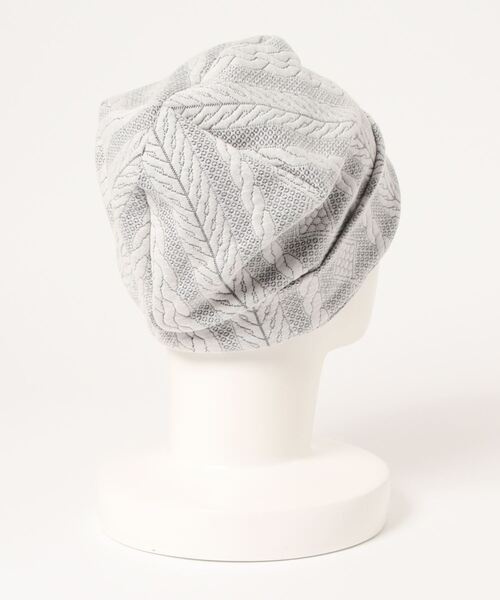 NICOLE CLUB FOR MEN（ニコルクラブフォーメン）の「ケーブル柄カットワッチ（ニットキャップ/ビーニー・メンズ・ブラック/ホワイト×ブラック・FREE）」の3枚目の写真