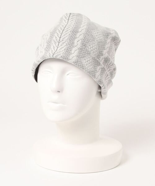 NICOLE CLUB FOR MEN（ニコルクラブフォーメン）の「ケーブル柄カットワッチ（ニットキャップ/ビーニー・メンズ・ブラック/ホワイト×ブラック・FREE）」の8枚目の写真