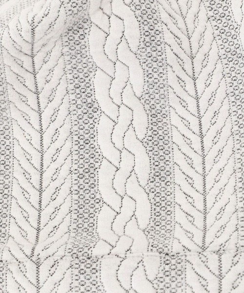 NICOLE CLUB FOR MEN（ニコルクラブフォーメン）の「ケーブル柄カットワッチ（ニットキャップ/ビーニー・メンズ・ブラック/ホワイト×ブラック・FREE）」の4枚目の写真