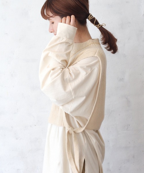 Crisp（クリスプ）の「レイヤードリブニットベスト（ベスト・レディース・ベージュ/アイボリー・FREE）」の6枚目の写真