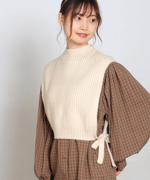Crisp（クリスプ）の「レイヤードリブニットベスト（ベスト・レディース・ベージュ/アイボリー・FREE）」の12枚目の写真