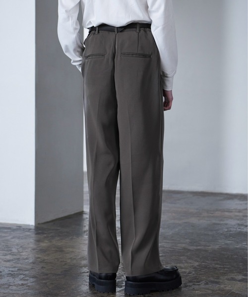 Loose/ルース（ルース）の「ドレープラスター ワイドストレートスラックス【セットアップ対応】（スラックス・メンズ・ブラウン系その他/グレー系その他/パープル系その他/ブラック/ブルーグリーン・M/S/L）」の22枚目の写真