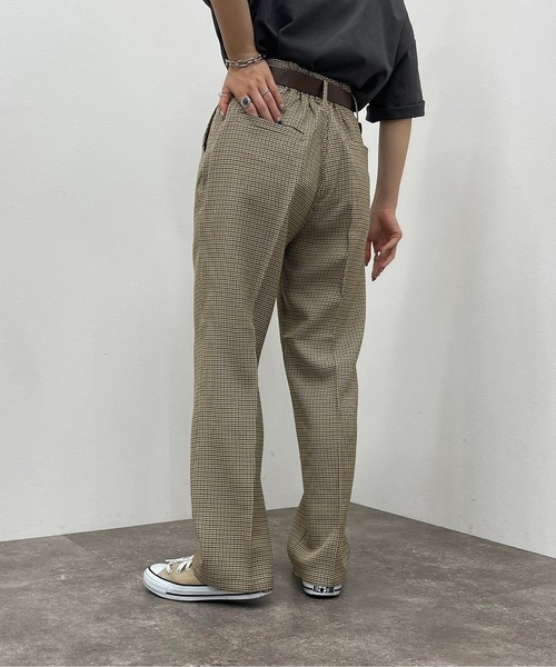 apres jour mignon（アプレジュールミニョン）の「チェックストレートパンツ【SETUP可能】【ZOZOTOWN限定アイテム】（その他パンツ・レディース・その他/ベージュ/ブラウン系その他・MEDIUM/X-LARGE/SMALL）」の5枚目の写真