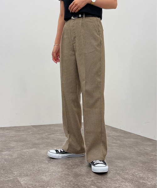 apres jour mignon（アプレジュールミニョン）の「チェックストレートパンツ【SETUP可能】【ZOZOTOWN限定アイテム】（その他パンツ・レディース・その他/ベージュ/ブラウン系その他・MEDIUM/X-LARGE/SMALL）」の13枚目の写真
