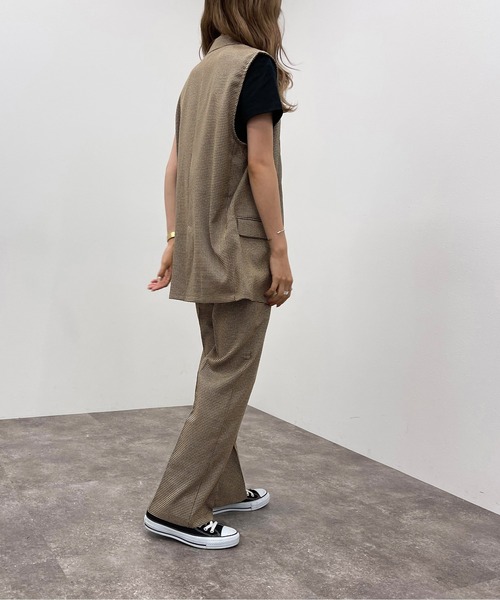 apres jour mignon（アプレジュールミニョン）の「チェックストレートパンツ【SETUP可能】【ZOZOTOWN限定アイテム】（その他パンツ・レディース・その他/ベージュ/ブラウン系その他・MEDIUM/X-LARGE/SMALL）」の17枚目の写真