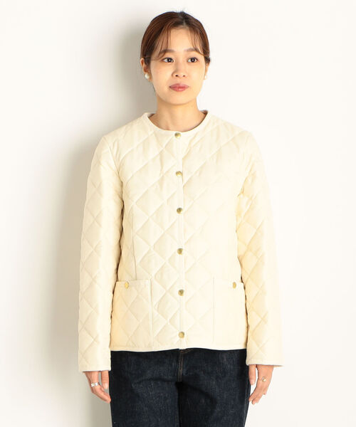 Traditional Weatherwear(トラディショナルウェザーウェア)の「【別注】【TRADITIONAL WEATHERWEAR/トラディショナル ウェザーウェア】ARKLY キルティングショートコート(ブルゾン・レディース・オフホワイト/ブラック/オリーブ・34/36)」の14枚目の写真