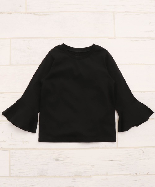 JUNK STORE（ジャンクストアー）の「■WEB限定 ガールズデザインバリエ長袖カットソー（Tシャツ/カットソー・キッズ・ピンク/ブラック/ローズ・100/150）」の2枚目の写真