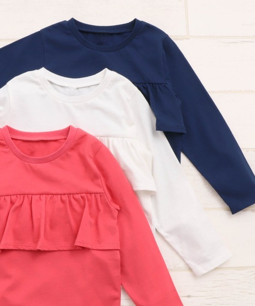 JUNK STORE（ジャンクストアー）の「■WEB限定 ガールズデザインバリエ長袖カットソー（Tシャツ/カットソー・キッズ・ピンク/ブラック/ローズ・100/150）」の7枚目の写真