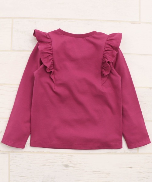 JUNK STORE（ジャンクストアー）の「■WEB限定 ガールズデザインバリエ長袖カットソー（Tシャツ/カットソー・キッズ・ピンク/ブラック/ローズ・100/150）」の6枚目の写真