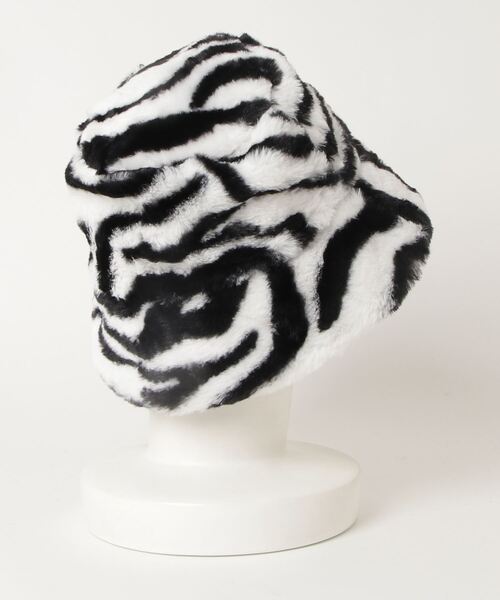 SFW（エスエフダブリュー）の「バケットハット 無地 アニマル ファー（ハット・レディース・ホワイト/ブラック/ブラウン/ピンク/レオパード/ゼブラ/ホワイト系・FREE）」の13枚目の写真
