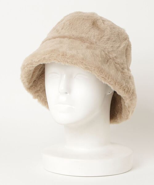 SFW（エスエフダブリュー）の「バケットハット 無地 アニマル ファー（ハット・レディース・ホワイト/ブラック/ブラウン/ピンク/レオパード/ゼブラ/ホワイト系・FREE）」の4枚目の写真